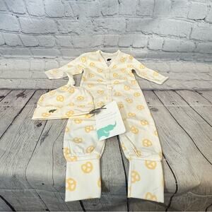 Monica + Andy Pretzel Pattern Newborn Outfit and Hat